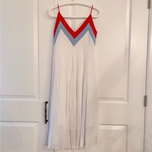 Sandro white V neck knitted dress-S